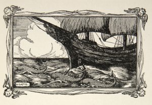 Den magiska drycken, illustration från "Stories of King Arthur and the Round Table" av Beatrice Clay, 1:a upplagan, 1905